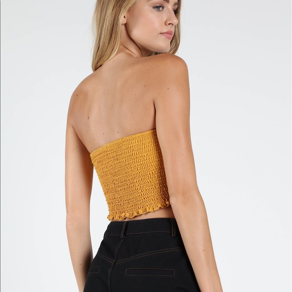 SOLID TUBE TOP WITH LETTUCE HEM - Picture 5 of 5
